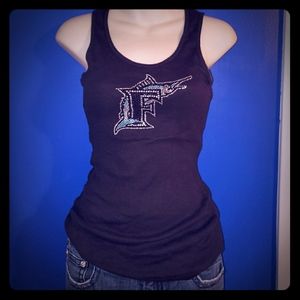 FL Marlins bling crystal tank top- nwot!